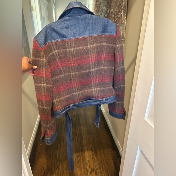 D&G Red and Brown Plaid Denim Jacket - Picture 5 of 5